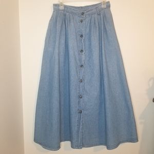 Vintage Dockers Button Down Jean Skirt.